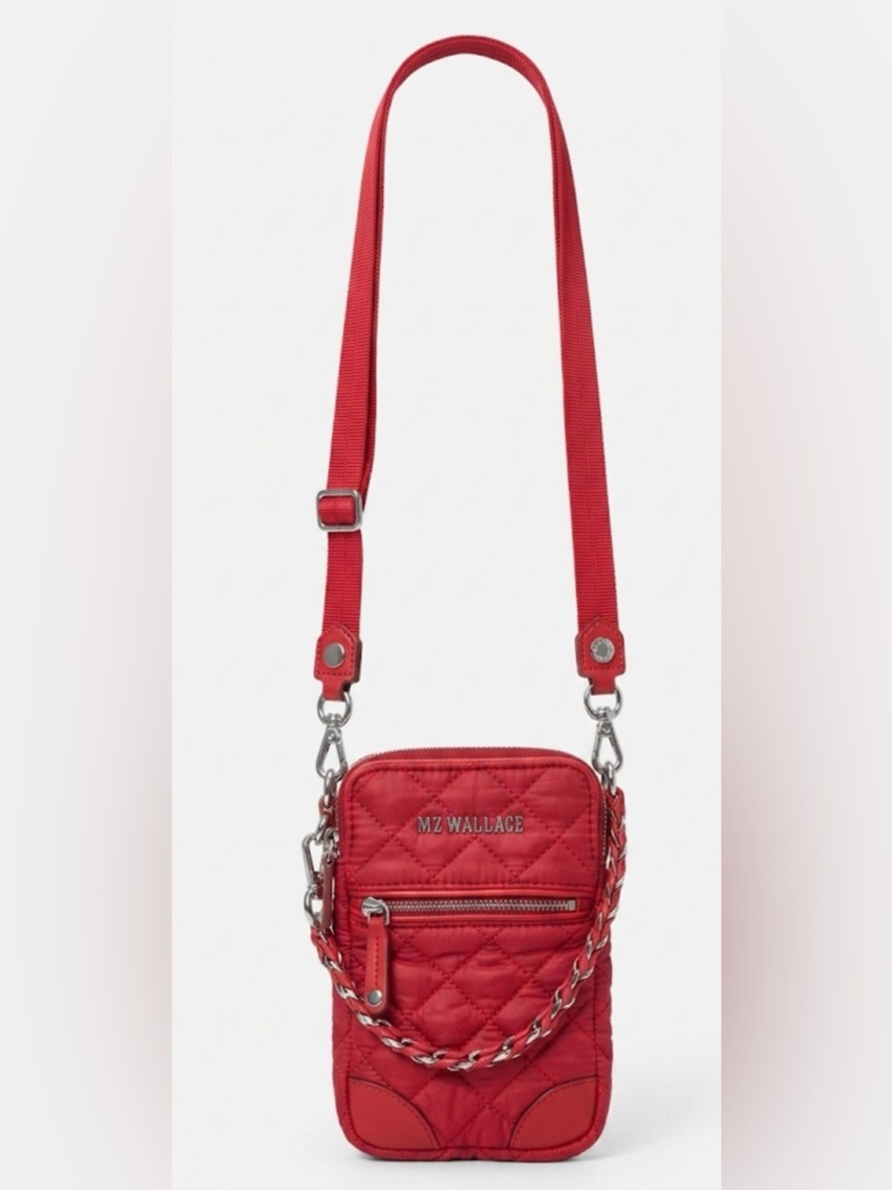 MZ WALLACE Red Quilted Crossbody Pouch